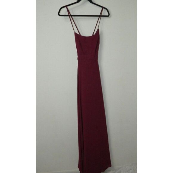 Lulu’s Dress Burgundy Mythical Kind of Love Wine Red Maxi Dress Large - Picture 1 of 7